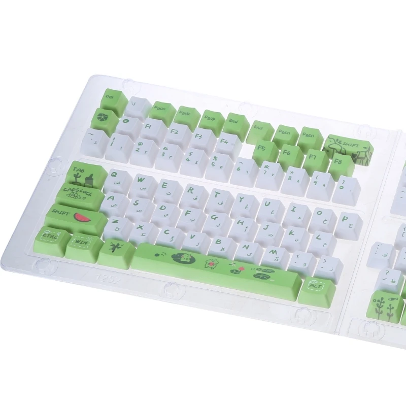 129 Keys Keycaps Set OEM Little DyeSubbed Cartoon Keycap for Mechanical Gaming Keyboard Keycap Diy Green