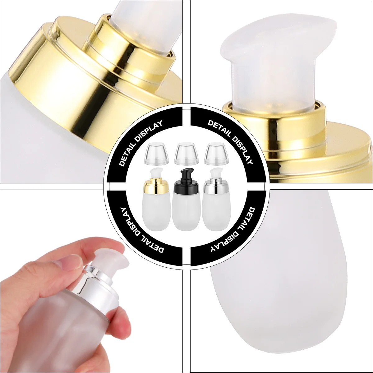 

3Pcs Portable Bottles Durable Pump Bottles Reusable Storage Holders for Bathroom Kitchen Travel Shampoo Body Wash