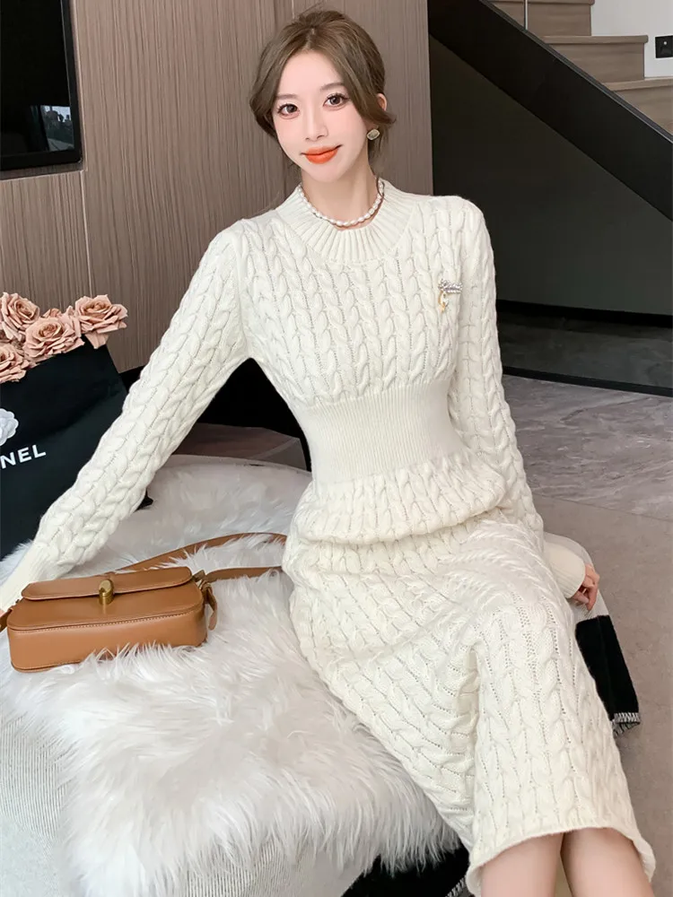 bodycon dress woolen Cable Knit Bodycon Mini Dress - Rivir