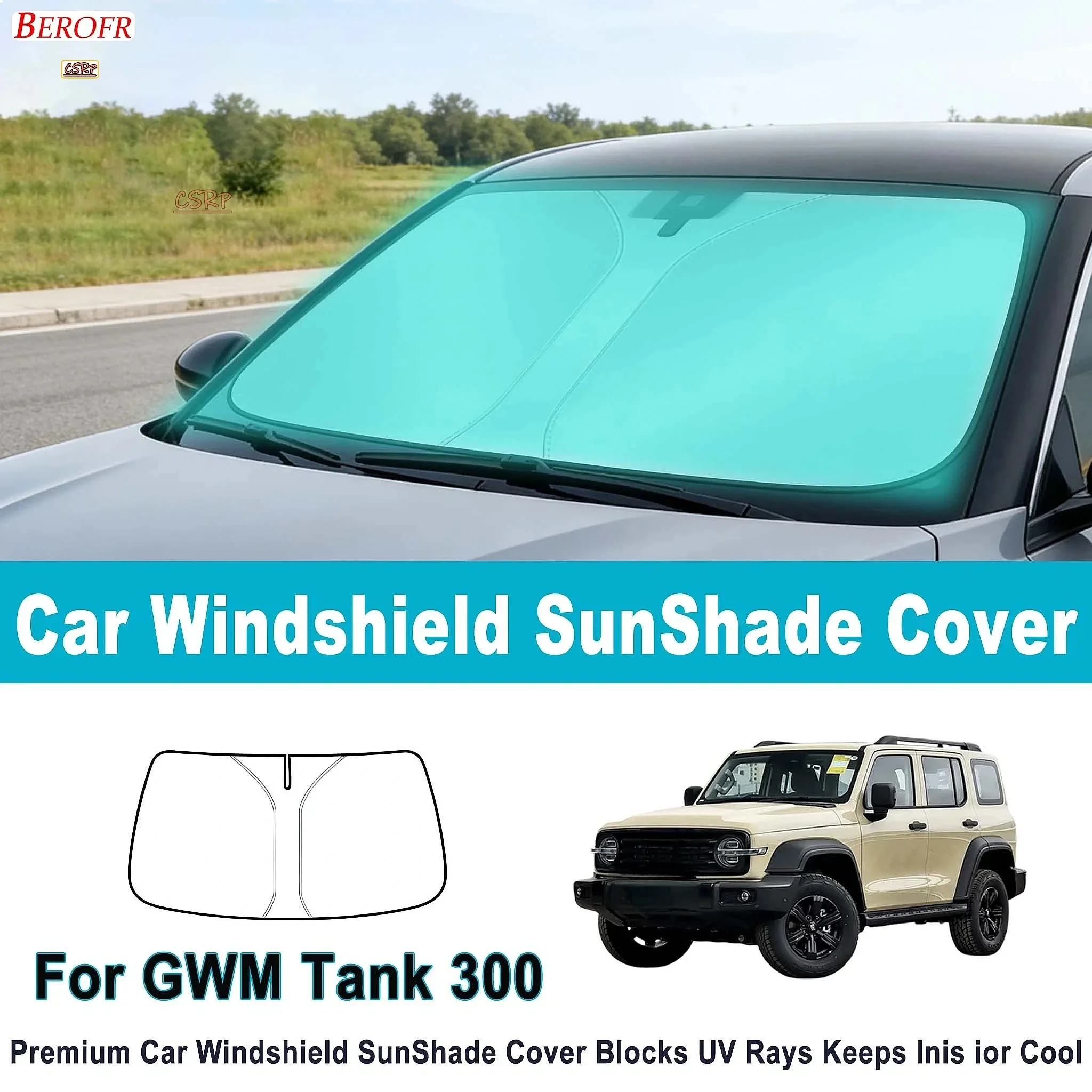 For GWM Tank 300 2020-2025 Car Windshield Sunshade Cover Front Window Sun Shade Heat Insulation Summer Auto Accessories