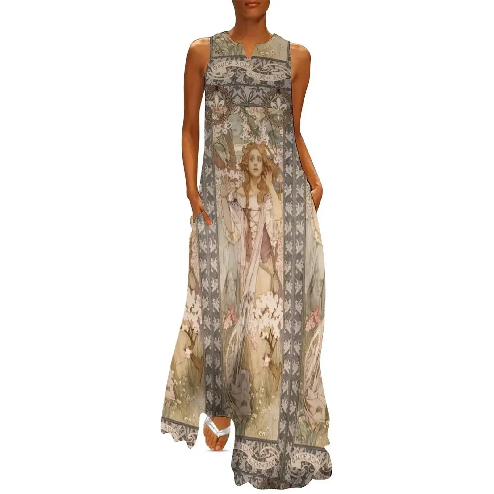 

Joan of Arc vintage Art nouveau poster - Alphonse Mucha Long Dress Beachwear dress for women 2025 Dress