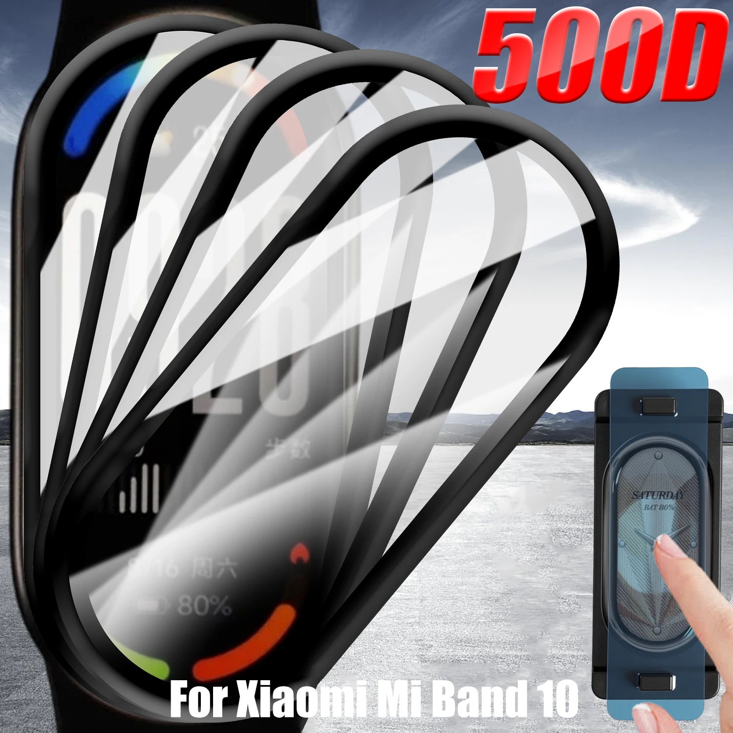 

Защитные пленки для экрана Xiaomi Miband 10, полностью изогнутые защитные пленки от царапин, легко устанавливается для Mi Band 10 Band10