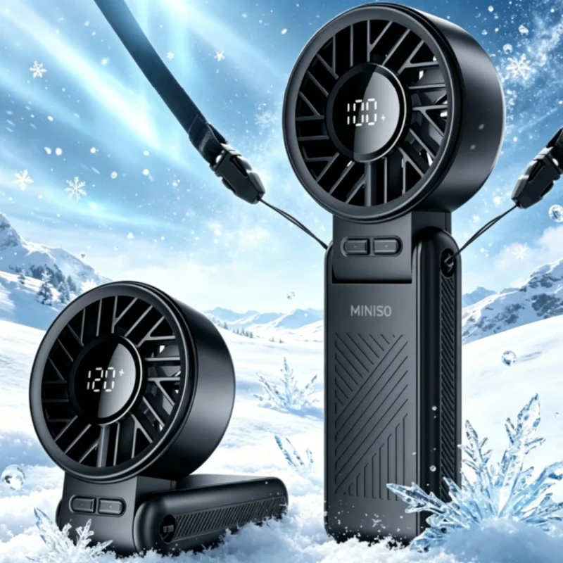 

MINISO 3600mAh Portable Fan 10000RPM Ultra High Speed Brushless Motor 120 Stepless Speed Foldable Fan with Smart Display
