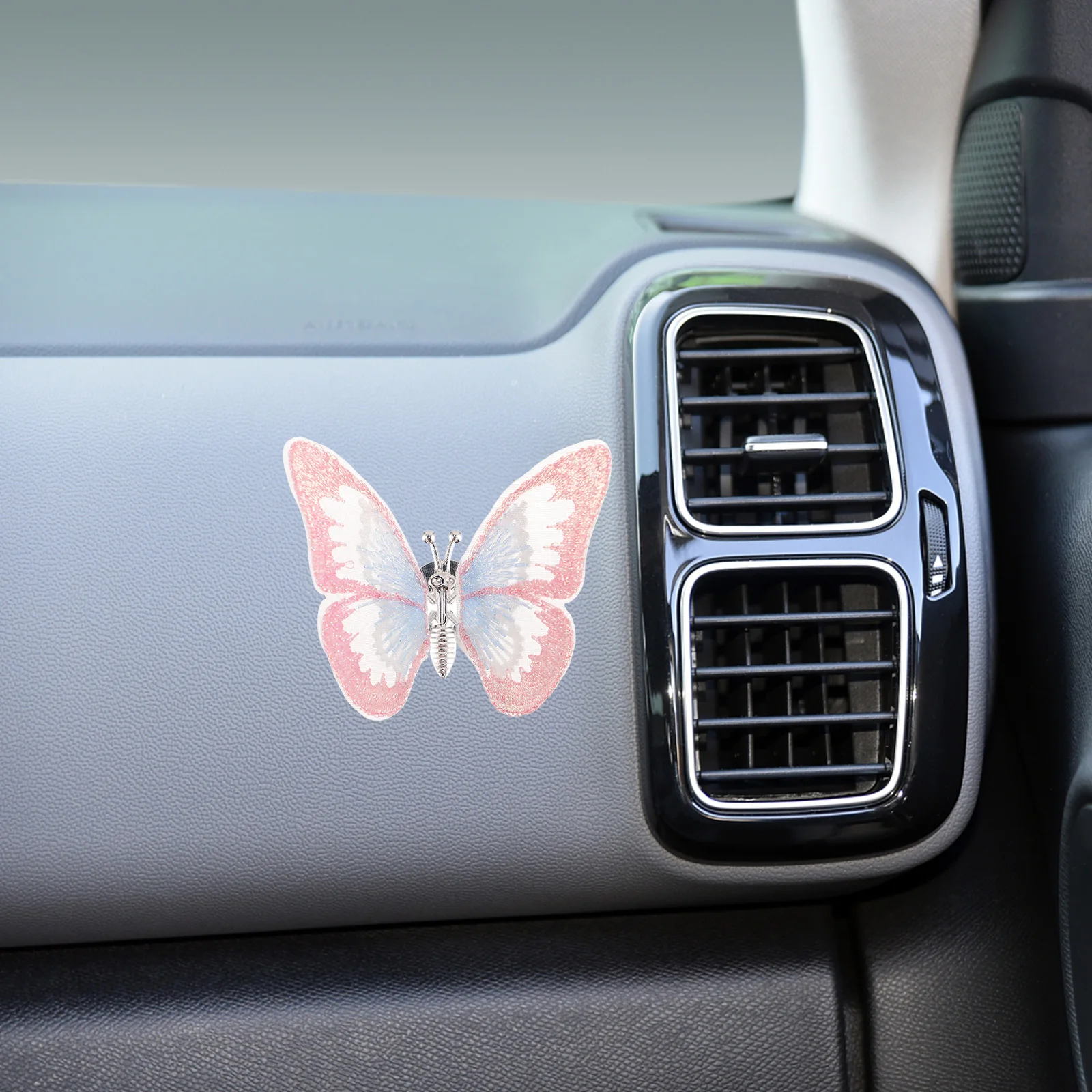 

Car Butterfly Ornaments Air Vent Clip Elegant Fabric Center Console Decor Car Interior Accessories Practical Materials Precision