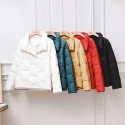 Down Cotton Jacket Womens Clothes 2024 New Winter Jacket Korean Loose Padded Coat Female Large Size Outerwear Short Light Parkas