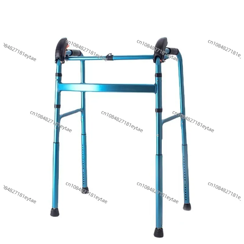 Elderly Folding Walker Adjustable Stair Climbing Rollator Walking Aid with Armrest for Seniors Home Rehabilitation