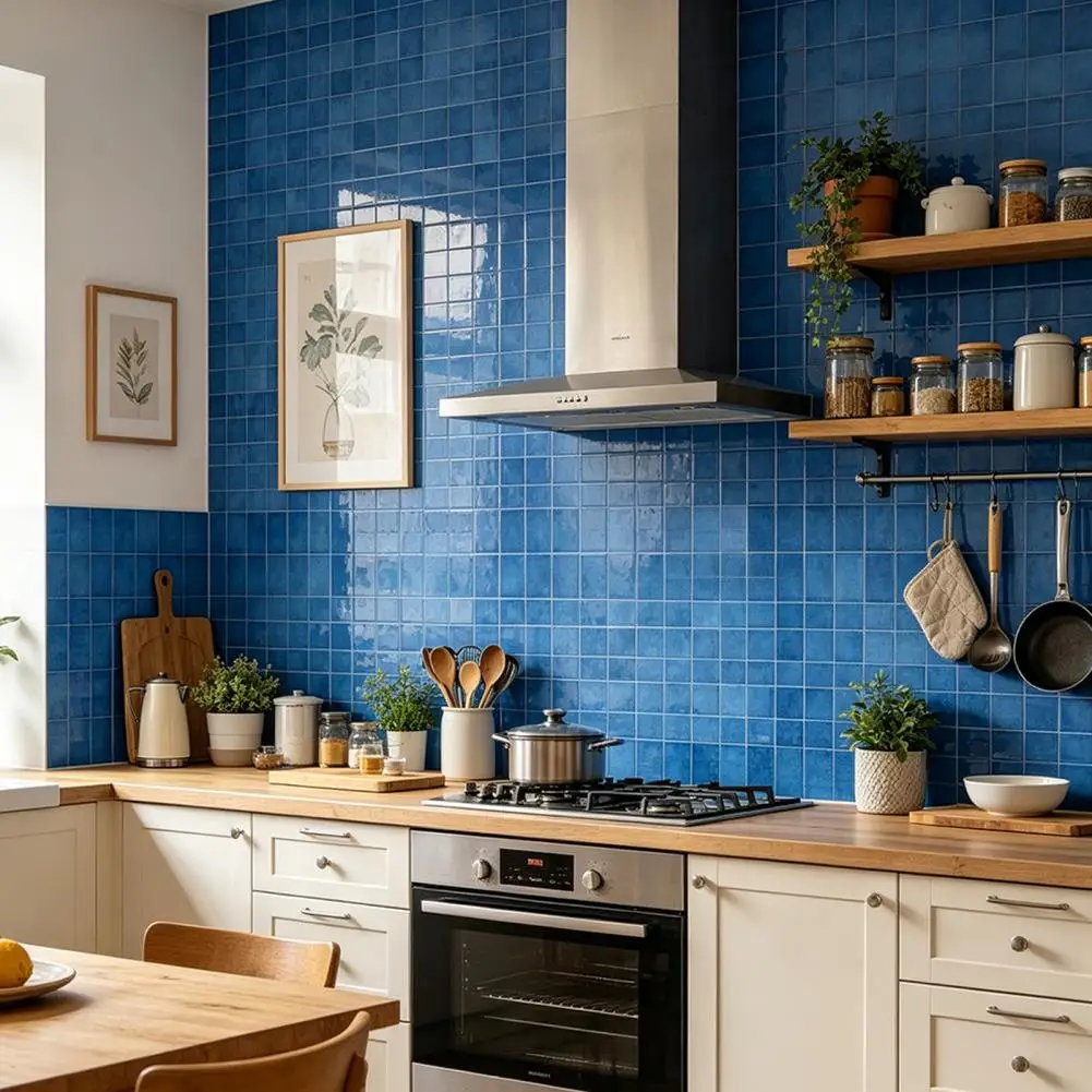 2Pcs 3D Mosaic Tile Sticker 11.8 x 11.8 Inch Removable Wallpaper Tile 3D Self Adhesive Wall Tiles Bathroom WallTiles for Kitchen