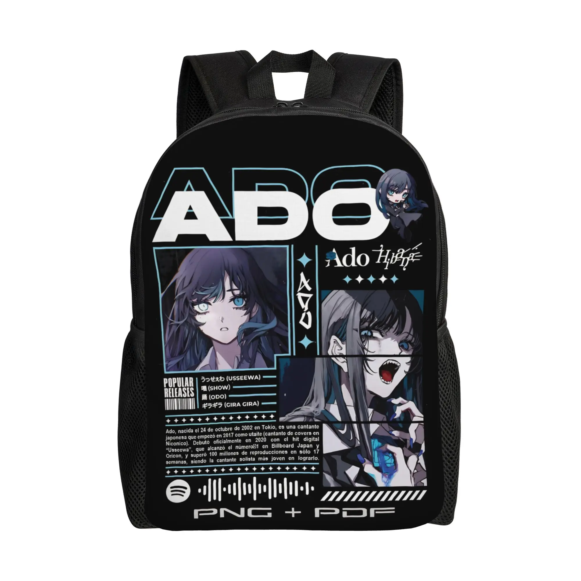 Ado Cartoon  Fashion Backpack Outdoor High School Business  Daypack for Men Women Laptop Canvas Bags