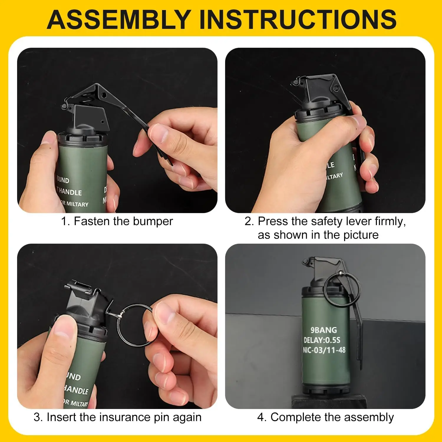 Dummy Grenade Toy Model Plastic Grenades CS Airsoft Tactical Gear Accessories for Army Fans Cosplay Movie Props Outdoor