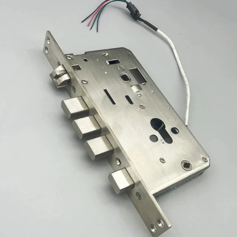 12V Electric Control Lock Body, Stainless Steel Automatic Door Lock for Building Intercom Anti-theft Door