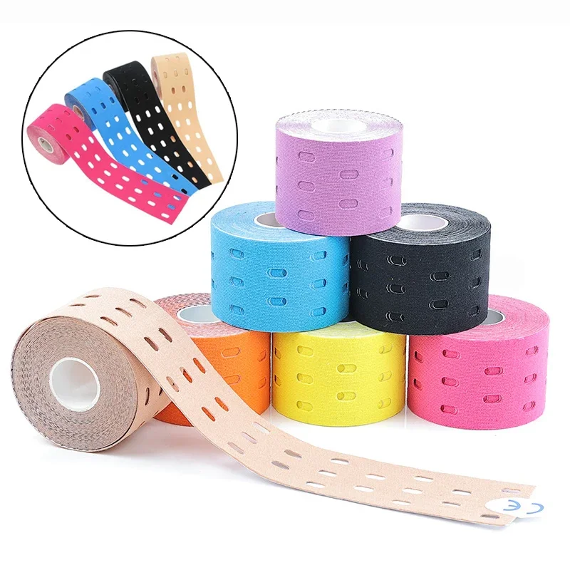 5cm Perforated Kinesiology Elastic Adhesive Tape Cotton Muscle Protection Athletes Breathable Gym Sports Glue Knee Protector