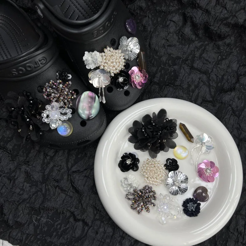 Adornos de Cristal y Diamantes Removibles para Zapatos, Decoración 3D Brillante para Clogs, Accesorios Premium para la Parte Superior del Calzado