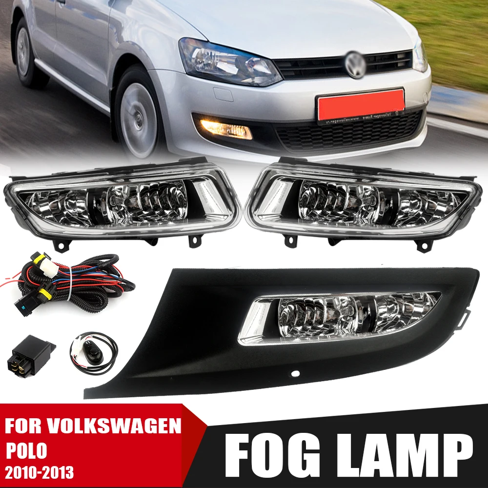 

Front Bumper Fog Lamp UpgradeKit FOR Volkswagen Polo 2010 2011 2012 2013 Version Additional Foglight Set Switch + Wiring