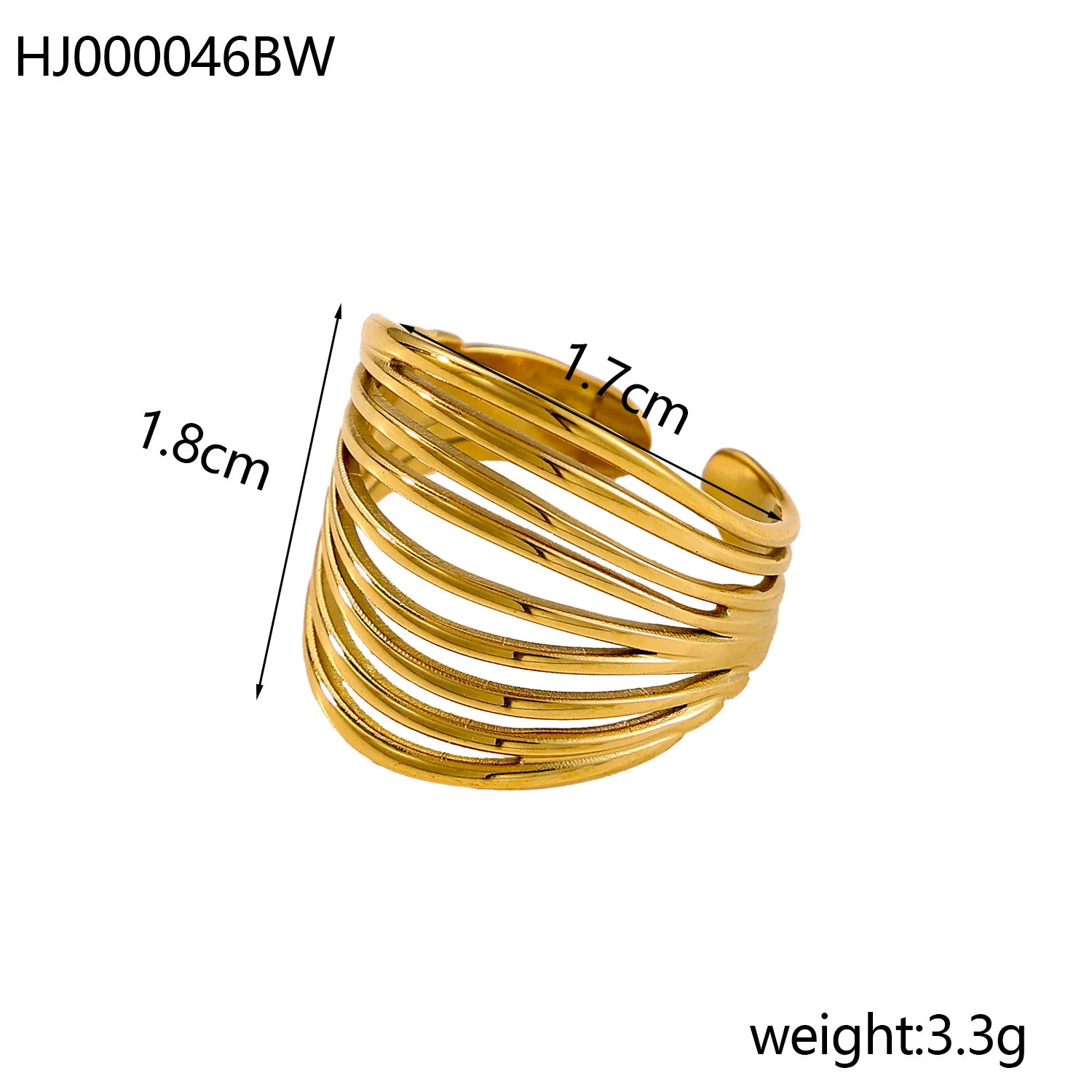 CARLIDANA New Stainless Steel Gold-Plated Open Women's Ring Fashion Boutique Sweet Cool Girl Jewelry Simple Retro Luxury image 4