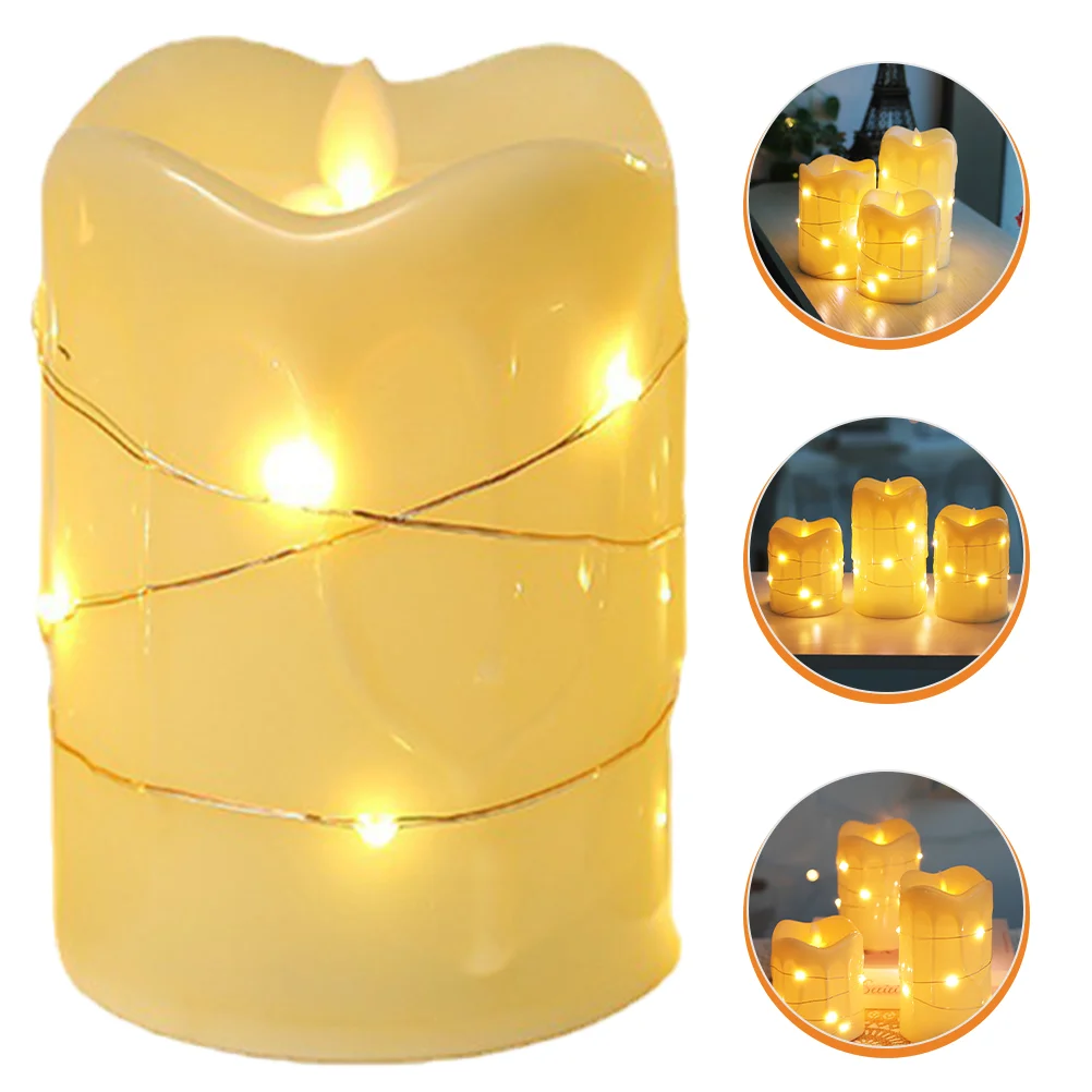 Pijlerkaarsen Tranen Licht De kerstlamp Versier beige Pp synthetische plastic LED-verlichting