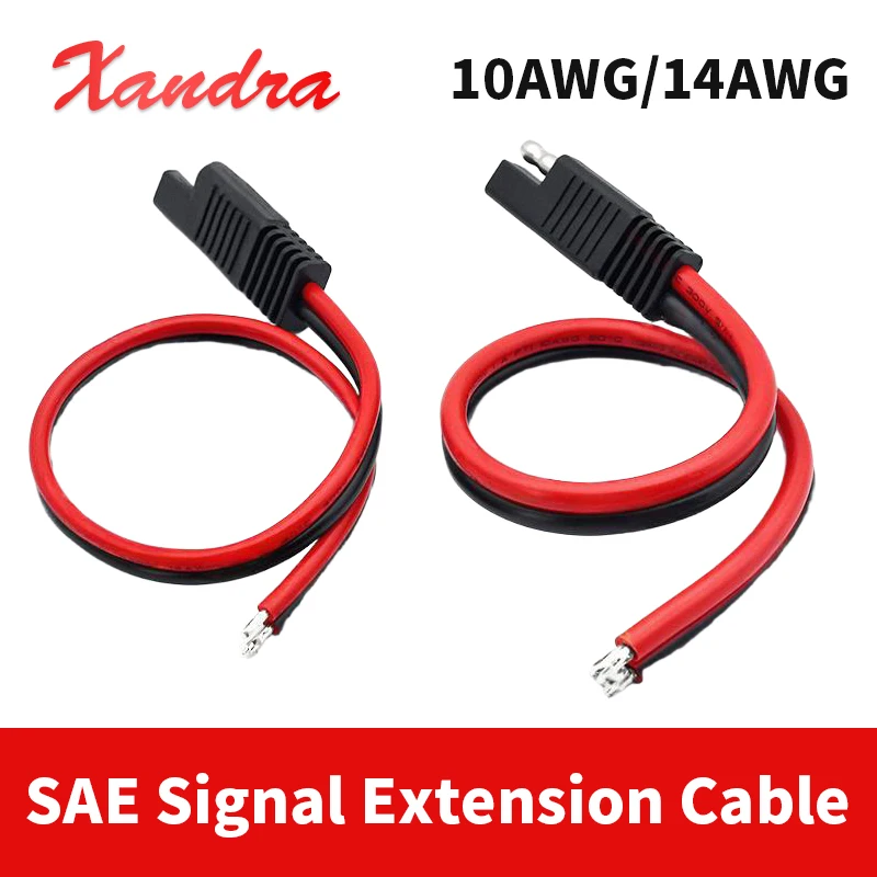 SAE Single Ended Male/Female Signal Extension Cable 10/14AWG Quick Disconnect Plug Cable For Solar Electrical Equipment Supplies