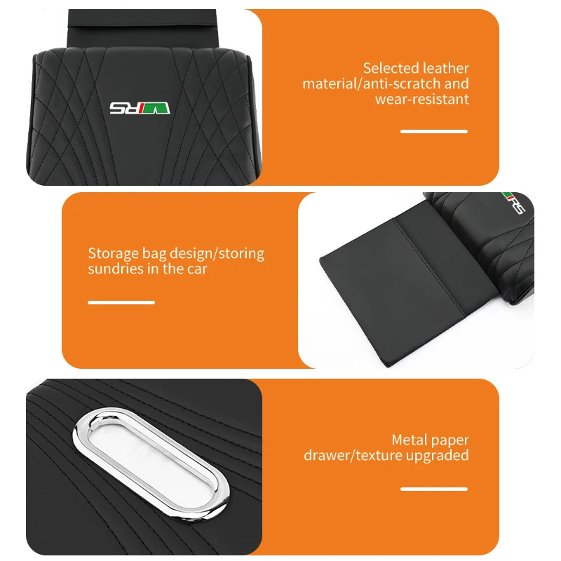 For Skoda Car Armrest Height Booster Cushion Leather Metal Storage Pocket Pad Superb Derivative Karoq Kamiq MK3 Fabia Rapid view 2
