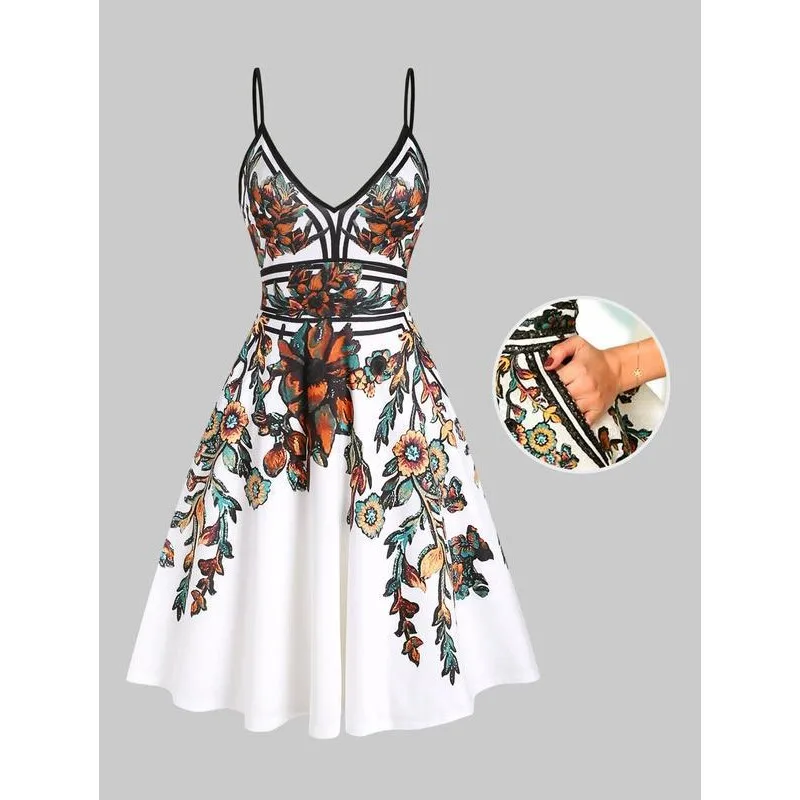 

Floral Print Skirt Floral Print Dress City Walk Straight Cut Large Size Women's Fashion Other Style Other Fabric