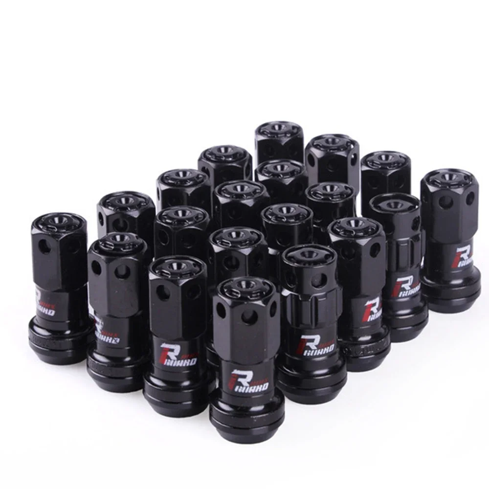 20pcs R40 M12x1.5 M12*1.25 Steel Extended Racing Car Modification Wheel Nuts 44mm Lug Wheel Nut Car Wheels Extended Tuner Nuts