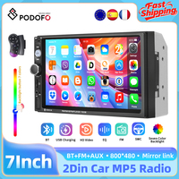 Podofo 7 Inch 2Din Car Stereo Radio Mirror Link Bluetooth MP5 Player EQ AUX Audio FM USB Multimedia Player With Remote Control
