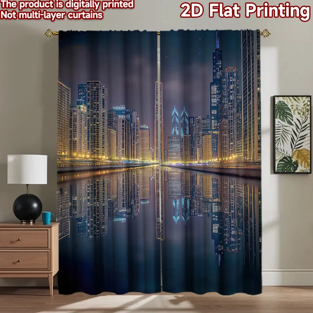 

1pc 2D flat Photography Backdrop Photography Backdrop City s Reflection 100% Polyester Birthday Party for The perfect choice for