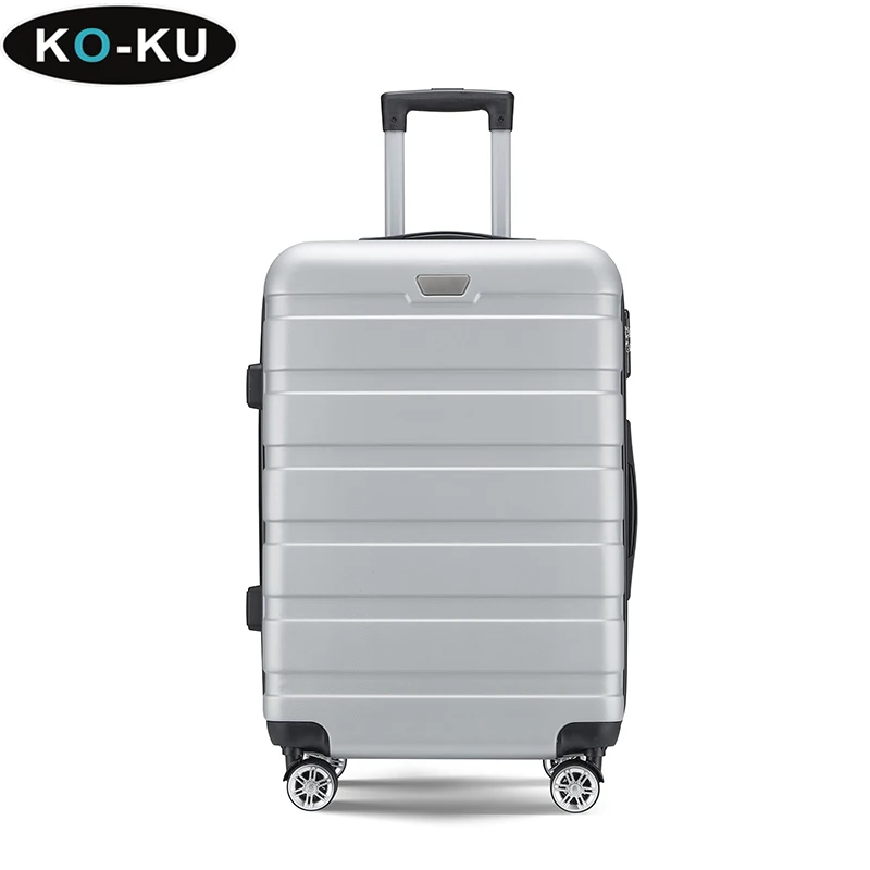 KO-KU Horizontal Pattern Luggage 3 Pieces Set 24/28 Inch Large Capacity ABS Password Suitcase on wheel 20 Inch Mini carrier