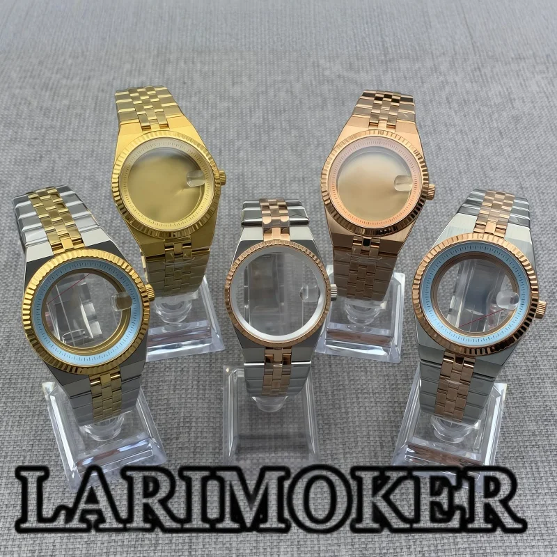 

LARIMOKER 36 мм 40 мм Золото Розовое Золото Серебро-Золотой Корпус для часов из нержавеющей стали Сапфировое стекло Совместим с механизмом NH35 PT5000