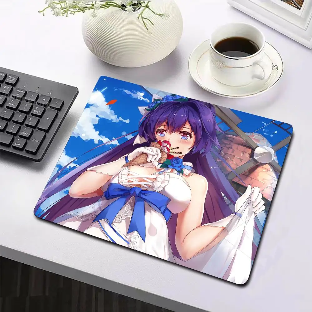 Mouse Pad Gaming accessories Purple art Non-Slip Desk Rubber Edge Holiday Honkai gifts locking Desk mats Impact3 450x400