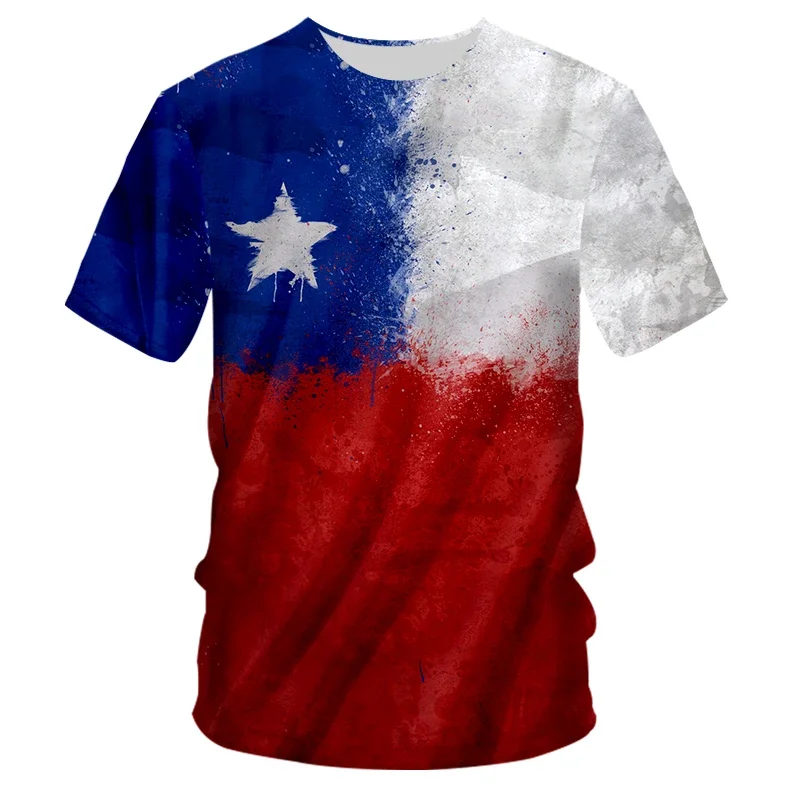 

Cile Stampa 3D T-shirt Uomo Estate O Collo Manica Corta Oversized Casual T-shirt Allentto Streetwear Harajaku