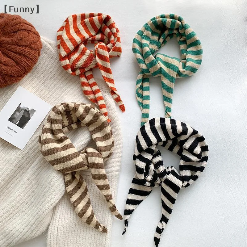 [مضحك] الخريف الشتاء وشاح شال شتاء دافئ لينة محبوك مخطط مثلث وشاح سيدة الموضة الأوشحة الحجاب هدايا عيد