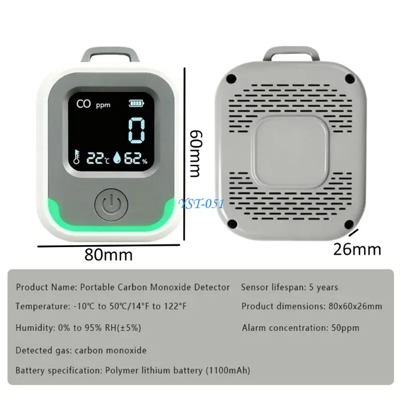 E15A Easy To Use Harmful Gas Tester Including Integrated Energy Supply Fast Display For Cooking Area slumbering Room office