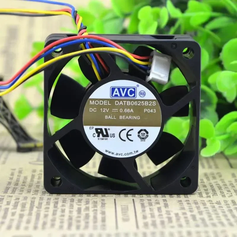 for AVC DATB0625B2S 6025 12V 0.66A 6cm PWM Speed Regulation Strong Wind Violent Cooling Fan