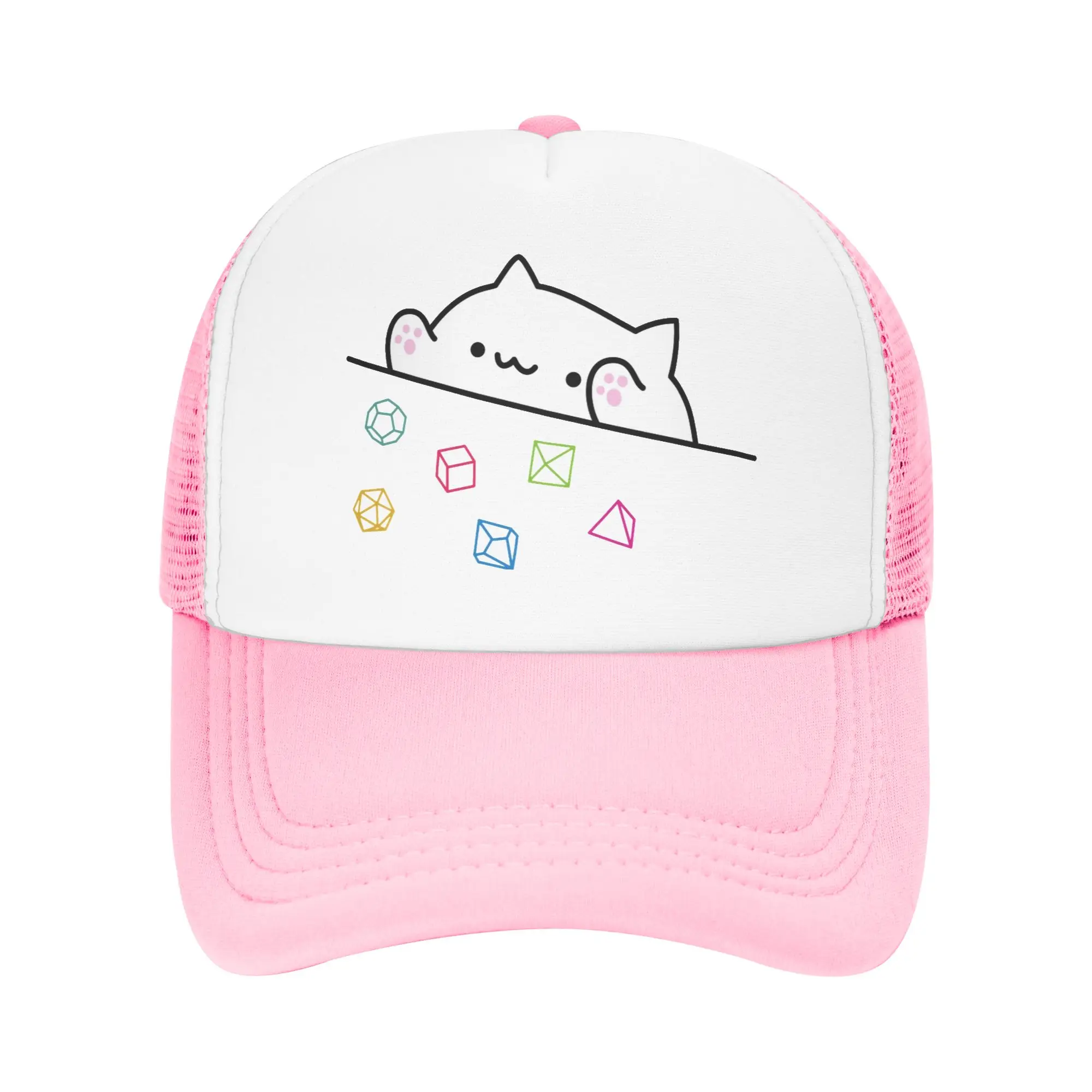 Dice Cat DnD Dungeon and Dragon Meowster Mesh Baseball Cap Unisex Outdoor Sun Hat  Dad Hat Adjustable Summer Trucker Hat