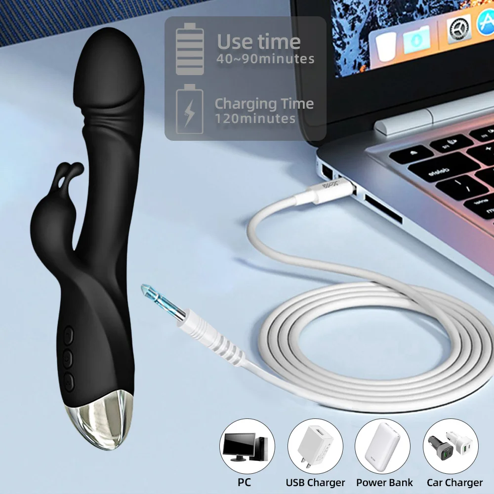 Rabbit Vibrator for Women Powerful G Spot Female Clitoris Stimulator Vagina Nipple Massage Dildo Silent Adults Sex Toy