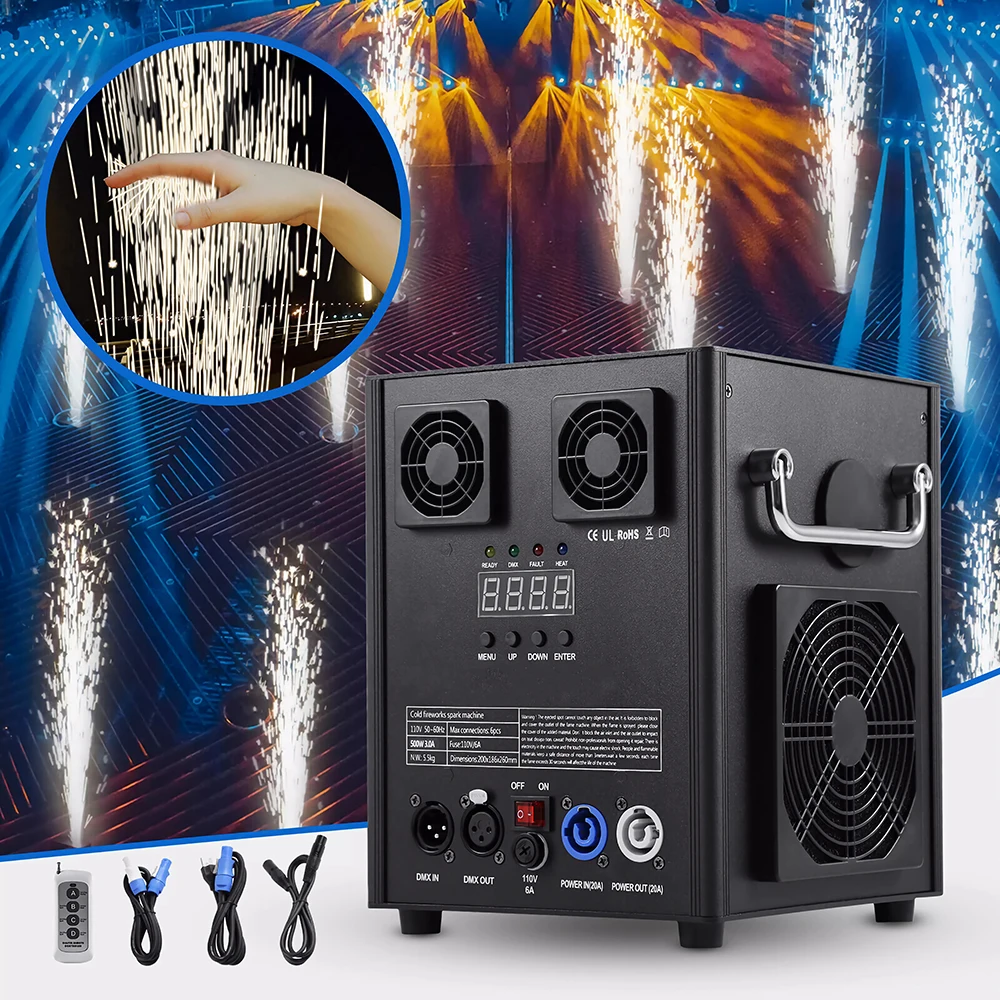 650W Cold Sparks Machine Special Effect DJ Party Wedding Stage Equipment Wireless Remote Firework Machine Bar Event Dance