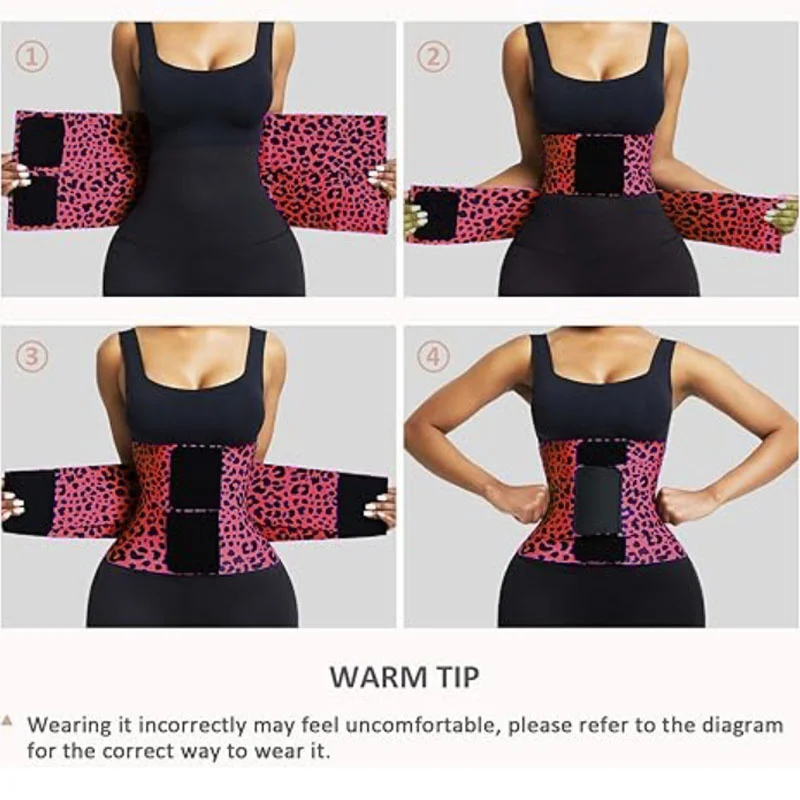 Guudia Waist Trainer Belt with 3 Magic Sticker Waist Snatched Spandex Elastic Resistant Waist Cincher Lumbar Band Trimmer Girdle