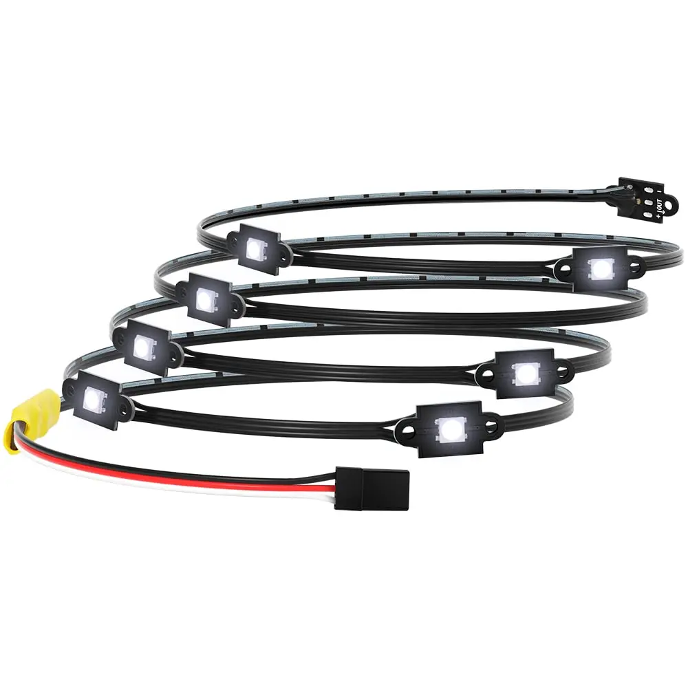 

DashRC RC Chassis Light Kit 8 Light Modes 8 Lamp Beads for 1/10 TRX4/Bronco/1979 RC Crawler Accessories