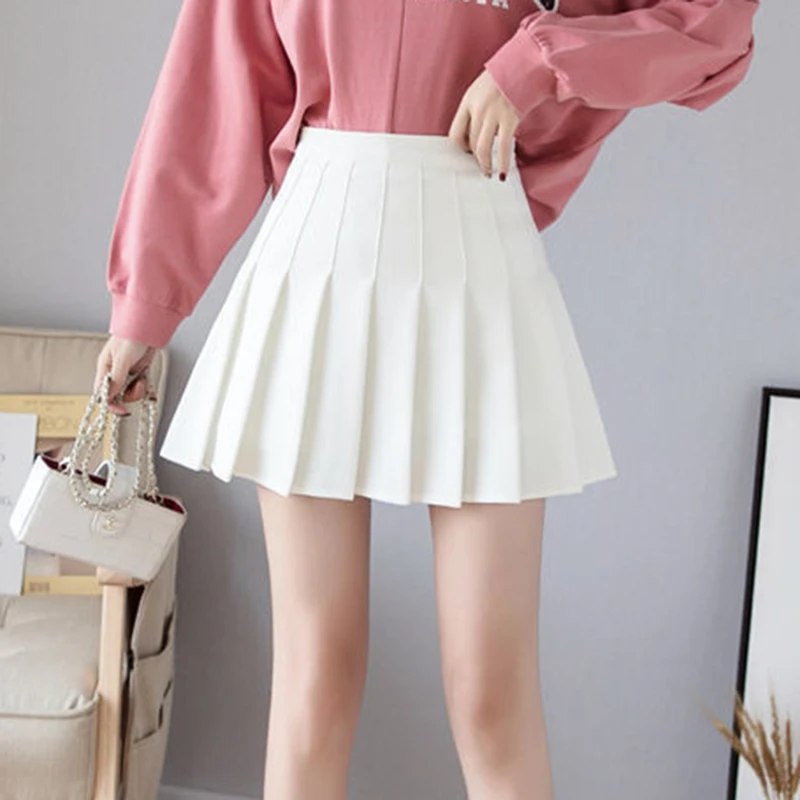 2022 Spring Summer Shorts Skirt Women High Waist Sexy Mini Skirts for Girls School Short Pleated Kawaii Japanese Pink Skirt