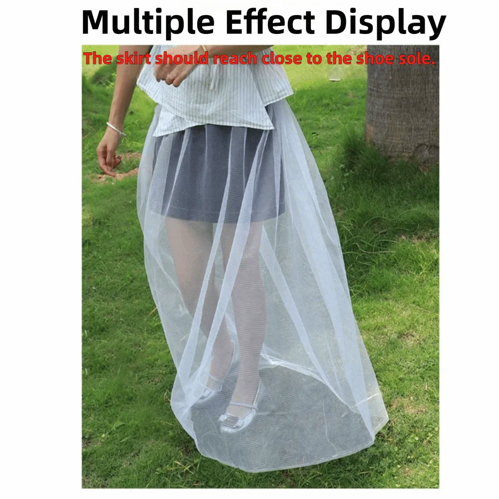 Bee Repellent Women's Net Dress Anti-Bug Net White Women's Half Skirt Breathable Polyester Mosquito Repellent Cover