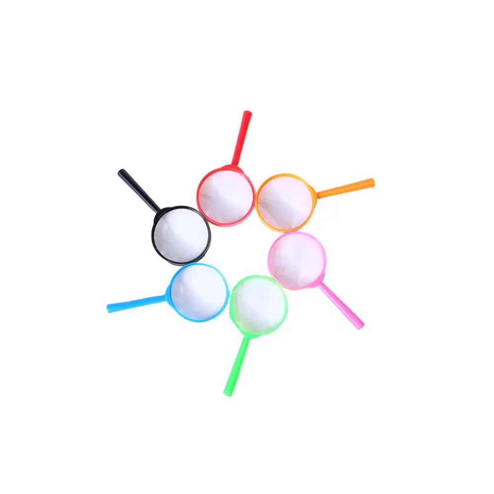 Lente d'ingrandimento in plastica per bambini con lente d'ingrandimento in acrilico colorato da 6 pezzi per esperimenti scientifici francobolli monete strumento di ispezione gioielli
