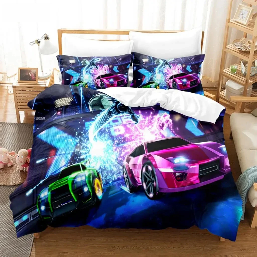 3D Print Game League Rocket Bedding Set Boys Girls Twin Queen Size Duvet Cover Pillowcase Bed Kids Adult Home Textileextile