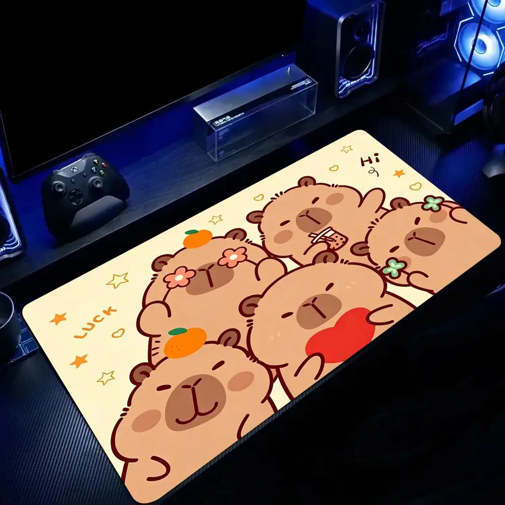 Adorably goofy capybara Mouse Pad Large Computer Office Game Table Mats Rubber Anti-slip XXL Mouse Mat HDP Long Desk Pads