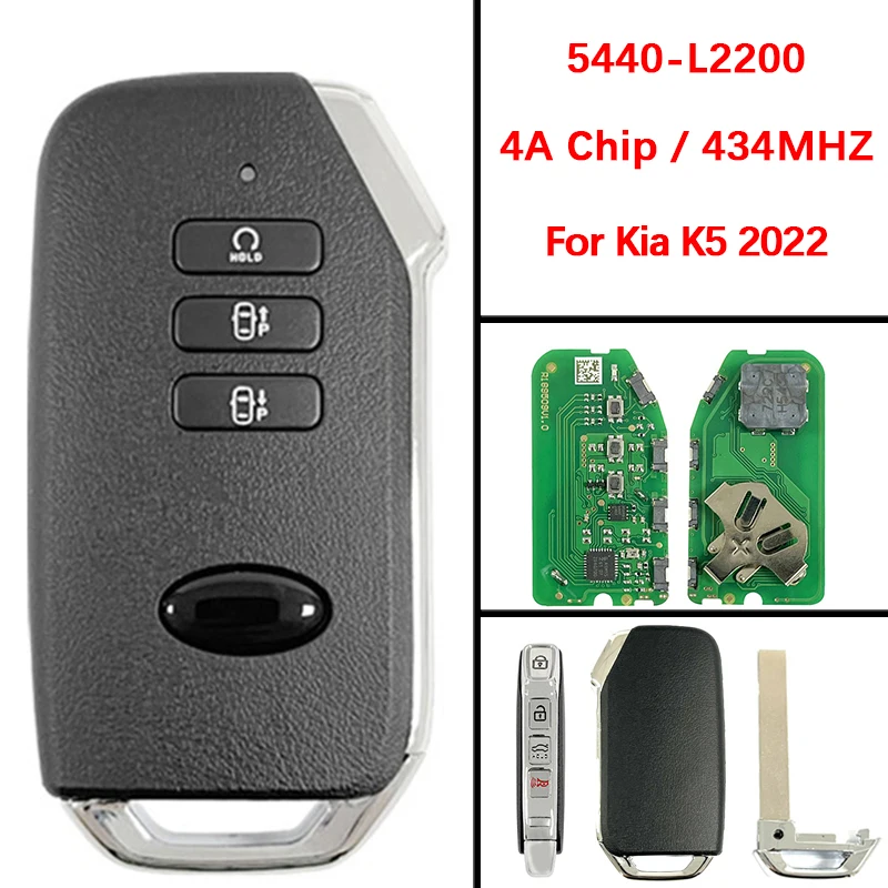 

CN051213 Aftermarket 7 Buttons Smart Keyless Go Fob 4A Chip 433Mhz FCC 95440-L2200 FD00840 For KIA K5 2021-2023