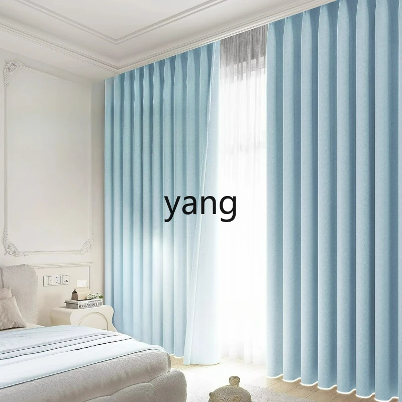 

LTT Custom Bedroom Curtains Full Blackout French Shade Fabric Double-Sided Chenille