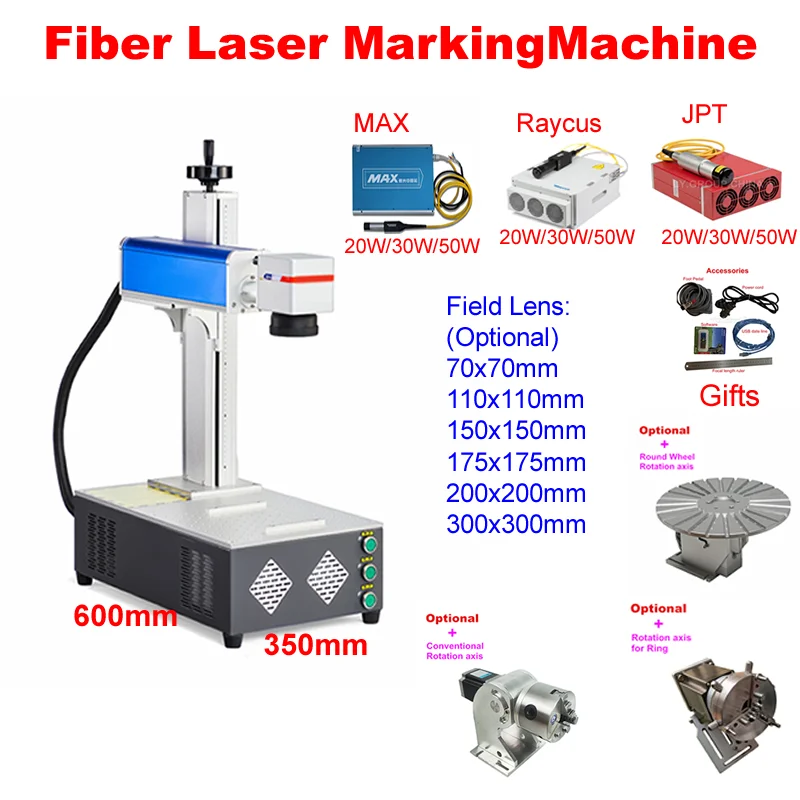 

Raycus 20W 30W 50W JPT M7 Desktop Fiber Laser Marking Machine For Cut Gold Silver Metal