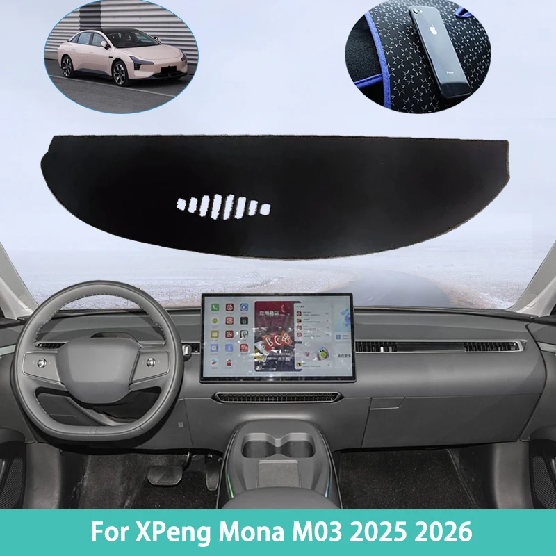 

For XPeng Mona M03 2025 2026 Car Dashboard Carpet Cover Dash Mat Cape Anti-dirty Sun Shade Dashmat Automotive interior Rug Auto