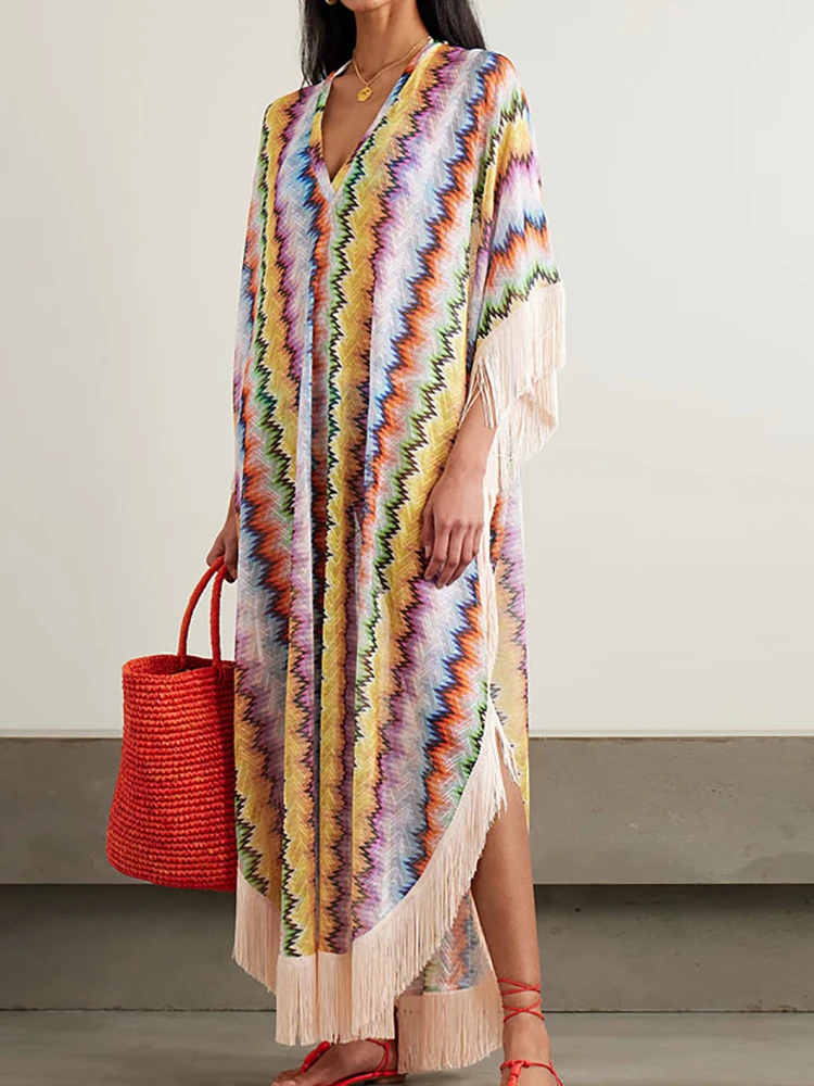 Retro Ärmelloses Frauen Urlaub Langes Kleid Sexy Tiefem V-ausschnitt Casual Party Kleid Streetwear Frühling Sommer Weibliche Boho Maxi Kleider