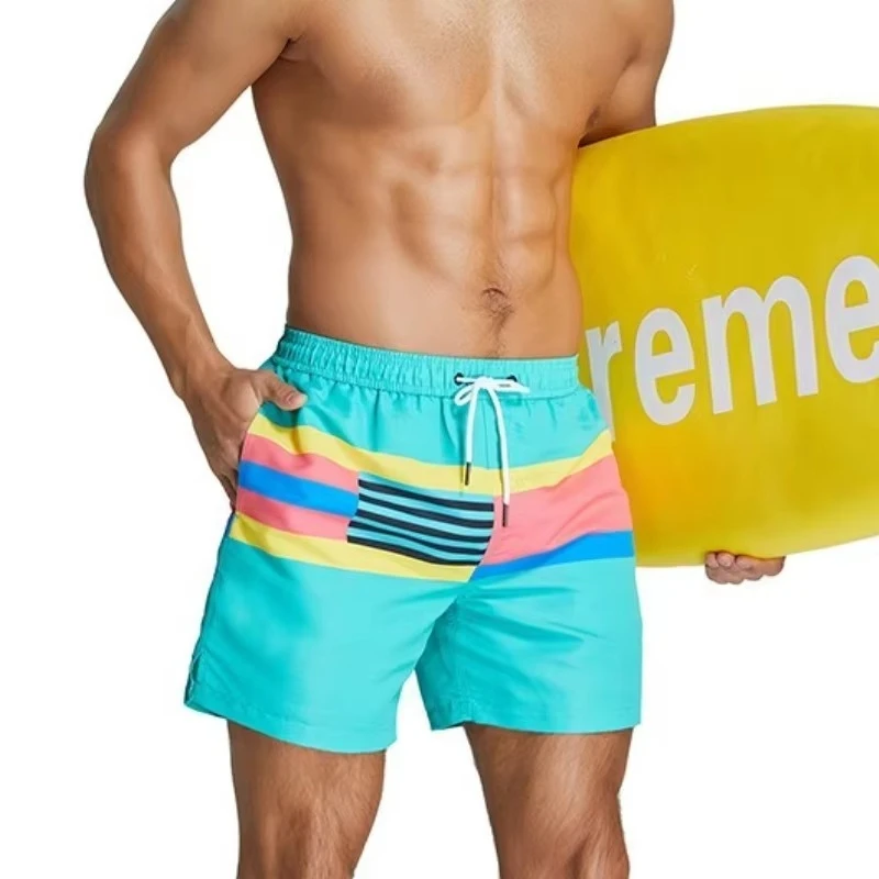 Summer Trendy Men's 3 Inch Boardshorts Quick Dry Casual Swim Trunks Male Beach Shorts for Seaside Water Sports