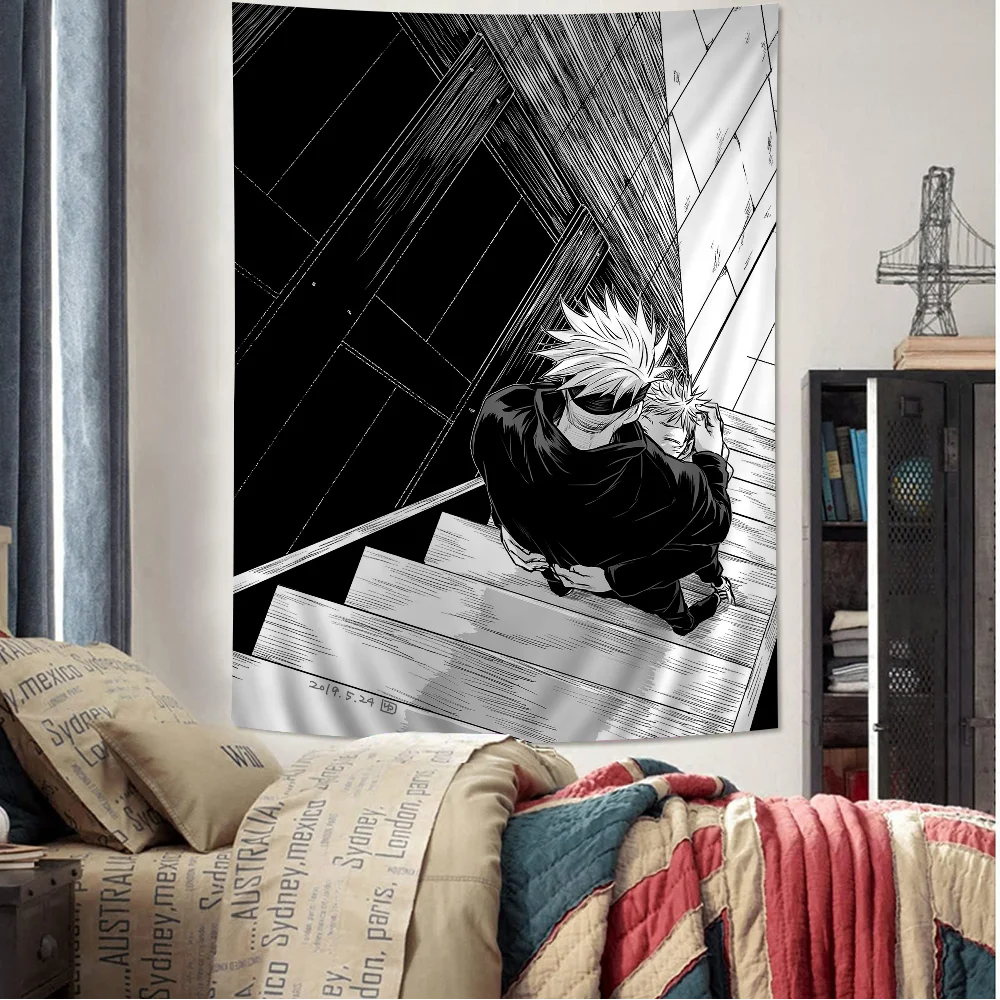 Satoru Gojo Cartoon Tapestry Home Decoration Hippie Bohemian Decoration Divination Home Decor