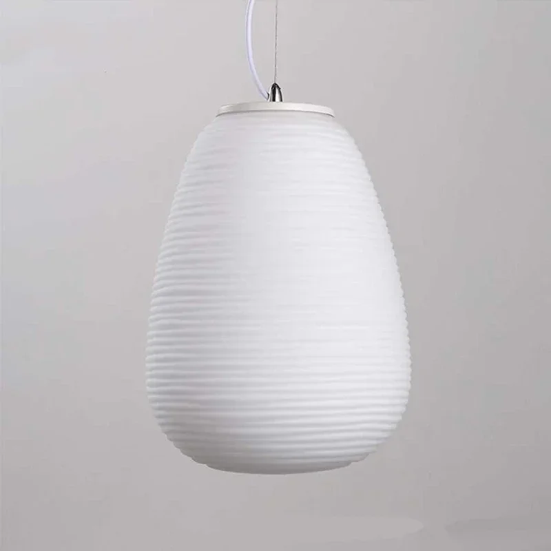 Nordic Creative Pendant Light Milk White Glass Cocoon Pendant Light Kitchen Dining Table Study Acrylic Home Decoration Lighting